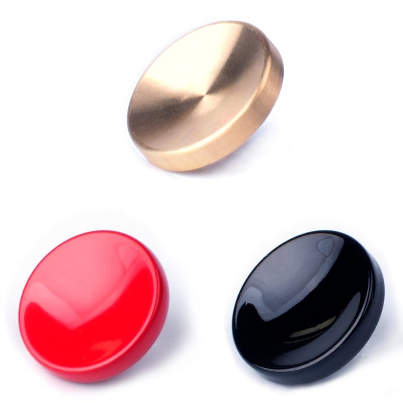 VKO Metal Soft Shutter Release Button,Delicate Camera Shutter Button Black Red Golden 11mm Concave Surface(3 Pack) - Image 1